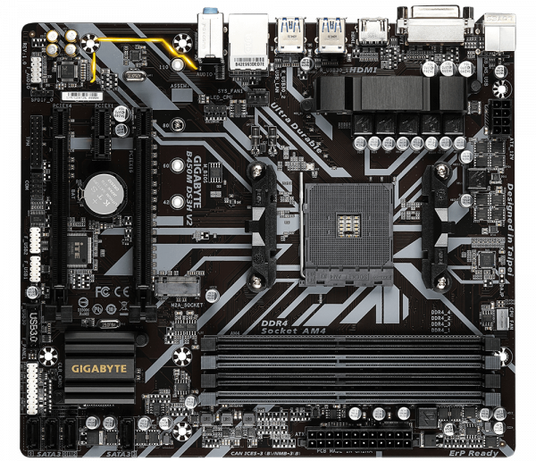 GIGABYTE B450M DS3H V2 AMD AM4 MOTHERBOARD