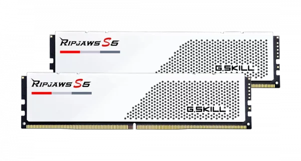 G.SKILL RIPJAWS S5 32GB(16GBX2) DDR5 6000MHZ DESKTOP RAM (MATTE WHITE) -F5-6000J3238F16GX2-RS5W