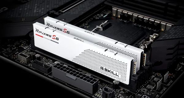 G.SKILL RIPJAWS S5 32GB(16GBX2) DDR5 6000MHZ DESKTOP RAM (MATTE WHITE) -F5-6000J3238F16GX2-RS5W