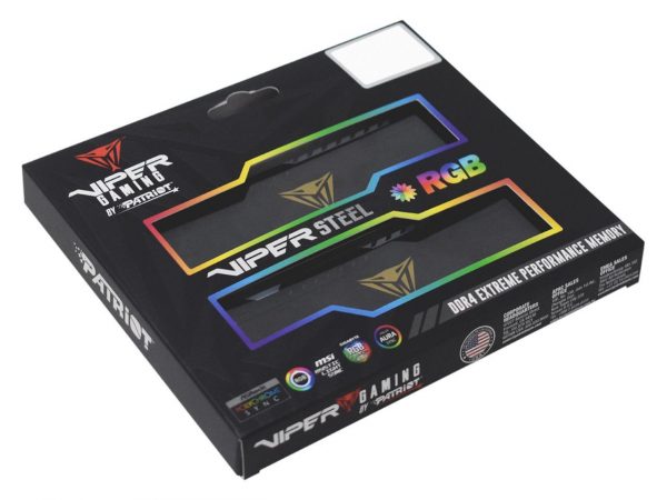 PATRIOT PVSR416G320C8K VIPER STEEL RGB 16GB (8GBX2) DDR4 3200MHZ DESKTOP RAM (BLACK)