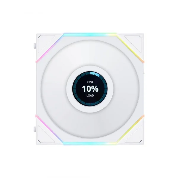 Lian Li Unifan TL LCD Reverse Blade 120mm RGB Cabinet Fan White Triple Pack - G99-12RTLLCD3W-IN