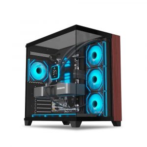 Ant Esports Crystal Wood ATX Mid Tower Cabinet With Type-C Black