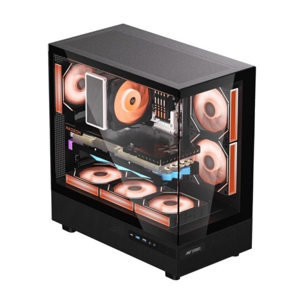 Ant Esports Crystal X6 ATX Mid Tower Cabinet With Type-C Black