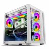 ANT ESPORTS CRYSTAL WHITE RGB GAMING CABINET - AESP0229