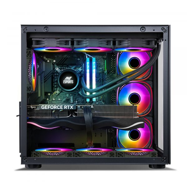 ANT ESPORTS CRYSTAL BLACK RGB GAMING CABINET - AESP0228