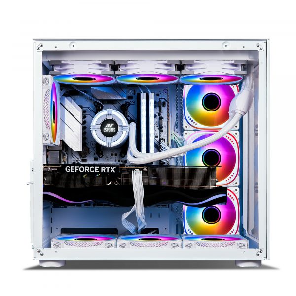 ANT ESPORTS CRYSTAL WHITE RGB GAMING CABINET - AESP0229