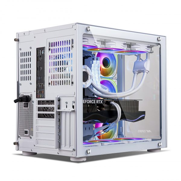 ANT ESPORTS CRYSTAL WHITE RGB GAMING CABINET - AESP0229