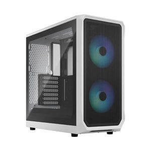 FRACTAL DESIGN FOCUS 2 MESH RGB TG CLEAR TINT ATX MID TOWER CABINET (WHITE)