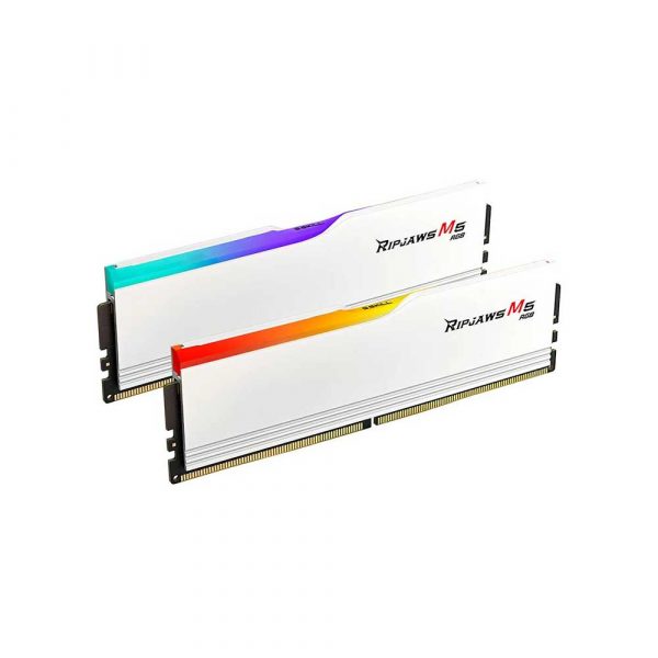 GSkill Ripjaws M5 RGB 32Gb (16Gbx2) DDR5 6000Mhz Desktop Ram Matte White - F5-6000J3648D16GX2-RM5RW