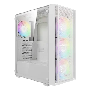 Gamdias Aura GC2 Elite WH V2 ARGB ATX Mid Tower Cabinet White - AURA-GC-2-ELITE-WH-V2