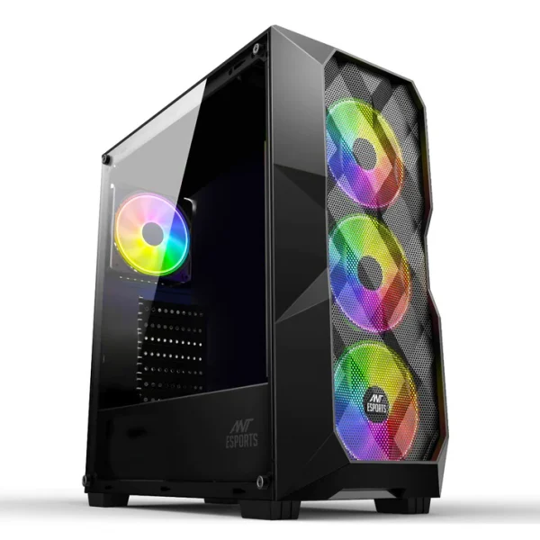 ANT ESPORTS ICE-300 MESH ATX MID TOWER GAMING CABINET (BLACK)