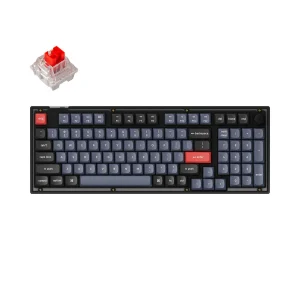 Keychron V5 QMK Custom Mechanical Keyboard - Frosted Black (Translucent) / Keychron K Pro Red