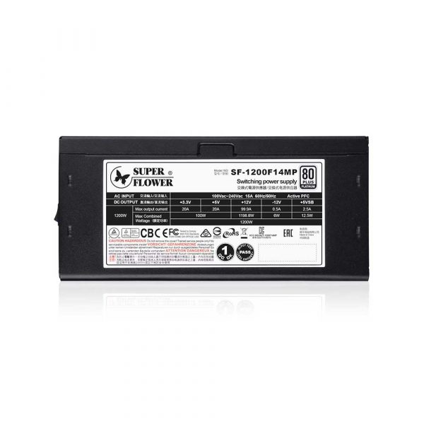 Super Flower Leadex Platinum SE 1200 Watt Power Supply Black - SF-1200F14MP