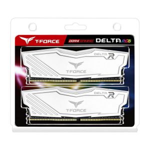 TEAMGROUP T-FORCE DELTA RGB DDR4 32GB(2X16GB) 3200MHZ RAM (WHITE) - TF4D432G3200HC16FDC01