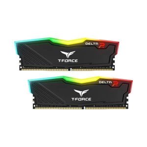 TEAMGROUP T-FORCE DELTA RGB 16GB (8GBX2) DDR4 3600MHZ RAM (BLACK) -TF3D416G3600HC18JDC01