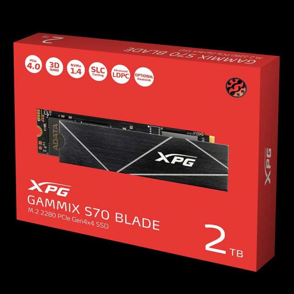 XPG GAMMIX S70 BLADE 2TB PCIE GEN4 M.2 2280 INTERNAL SSD - AGAMMIXS70B-2T-CS