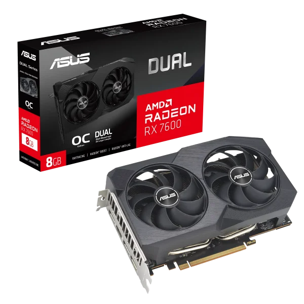 Asus Dual Rx 7600 V2 Oc Edition 8Gb Graphics Card - DUAL-RX7600-O8G-V2