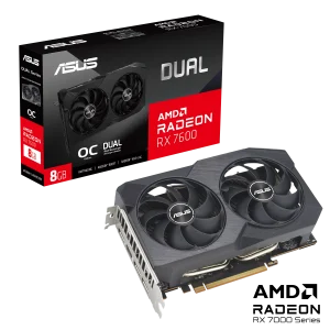 Asus Dual Rx 7600 V2 Oc Edition 8Gb Graphics Card - DUAL-RX7600-O8G-V2