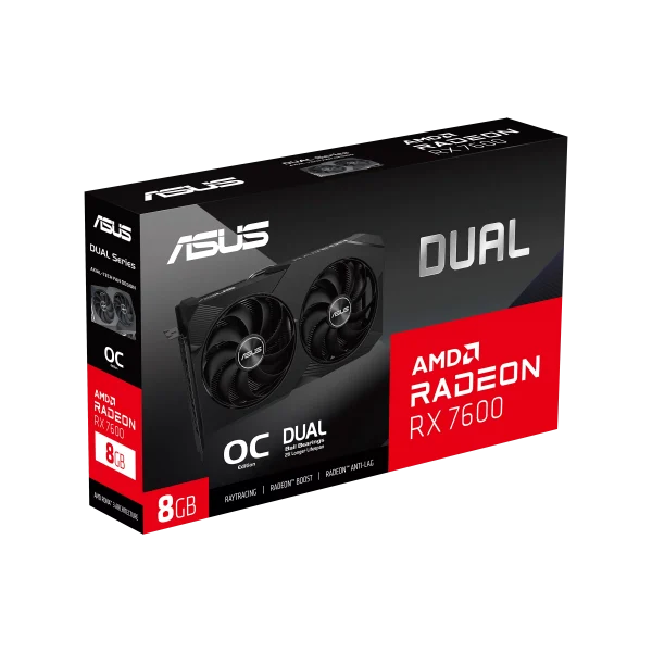 Asus Dual Rx 7600 V2 Oc Edition 8Gb Graphics Card - DUAL-RX7600-O8G-V2