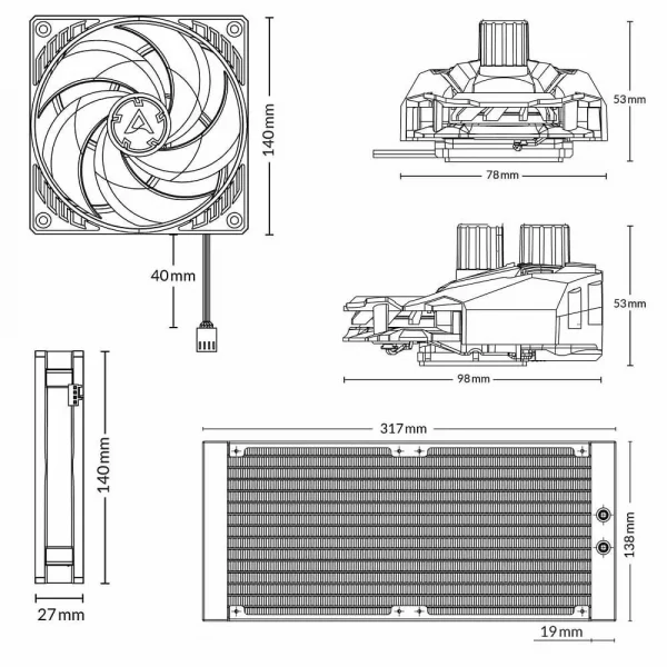 Arctic Liquid Freezer Ii Multi Compatible All In One Aio Cpu Liquid Cooler - Image 6