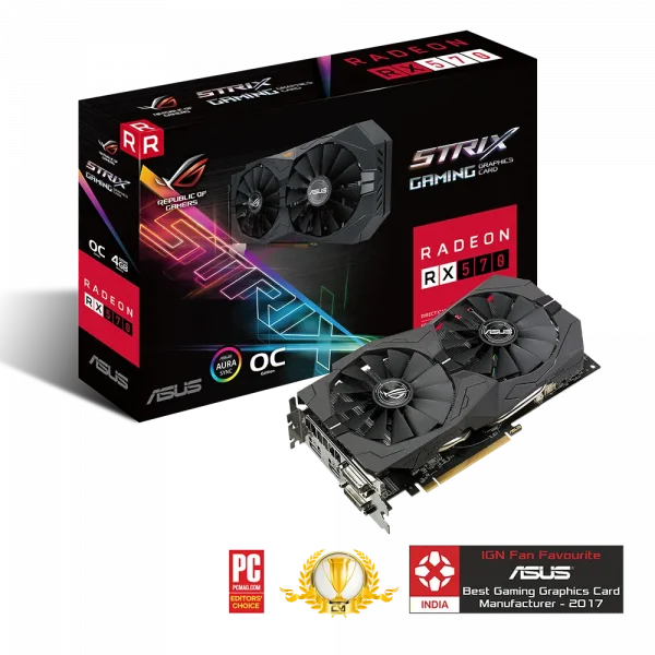 Asus Rog Strix Rx570 04G Gaming Oc Edition 4Gb Graphics Card