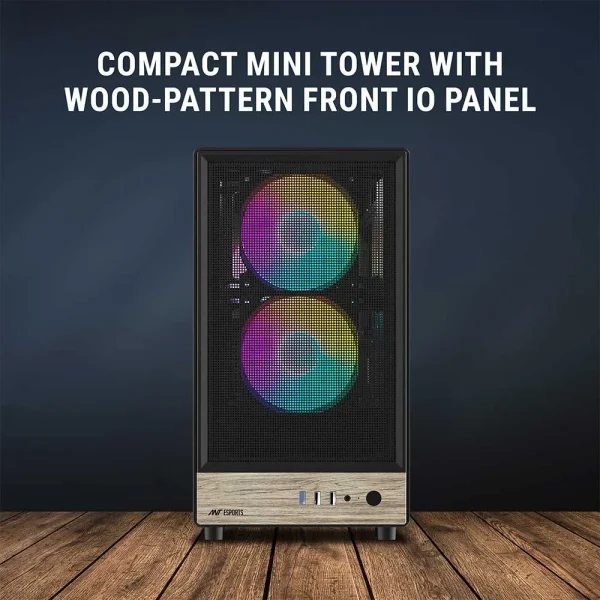 Ant Esports 300 Air Mini Mid-Tower Micro Atx Gaming Cabinet Black (AESP0320) - Image 15