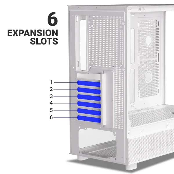 Ant Esports Crystal X6 ATX Mid Tower Cabinet With Type-C White - Image 13