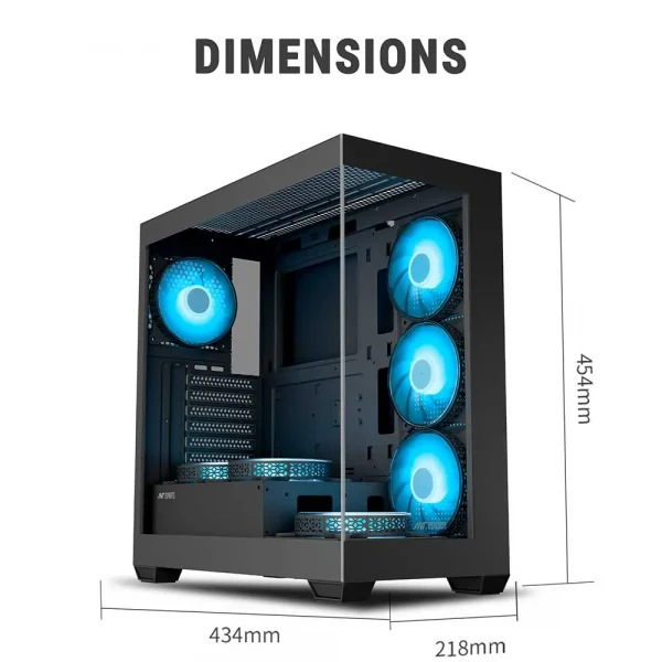 Ant Esports Crystal X7 ATX Gaming Cabinet Black (AESP0322) - Image 3