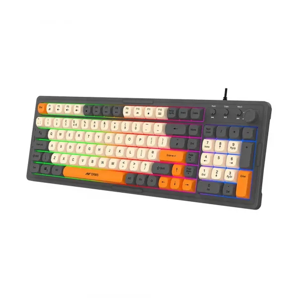 Ant Esports MK800 Pro Gaming Keyboard (Grey, Beige, Orange) - Image 4