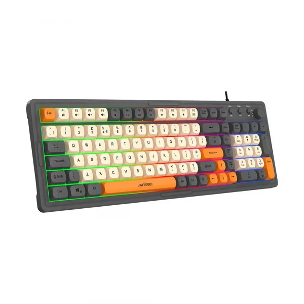 Ant Esports MK800 Pro Gaming Keyboard (Grey, Beige, Orange) - Image 3