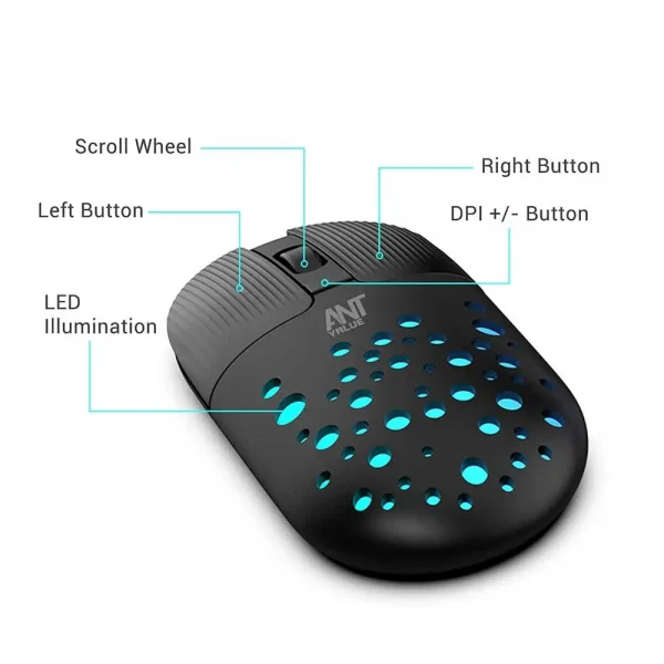 Ant Value FKAPU05 1600 DPI Wireless Mouse Black (AVLP0005) - Image 4