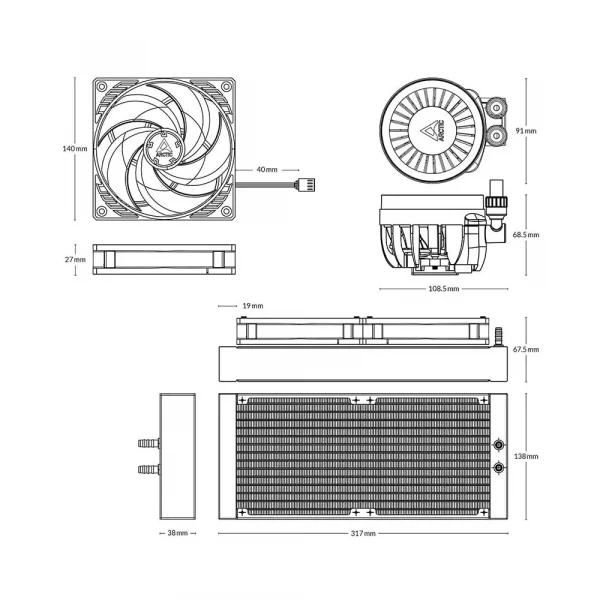 Arctic Liquid Freezer III 280 Cpu Liquid Cooler (ACFRE00135A) - Image 2