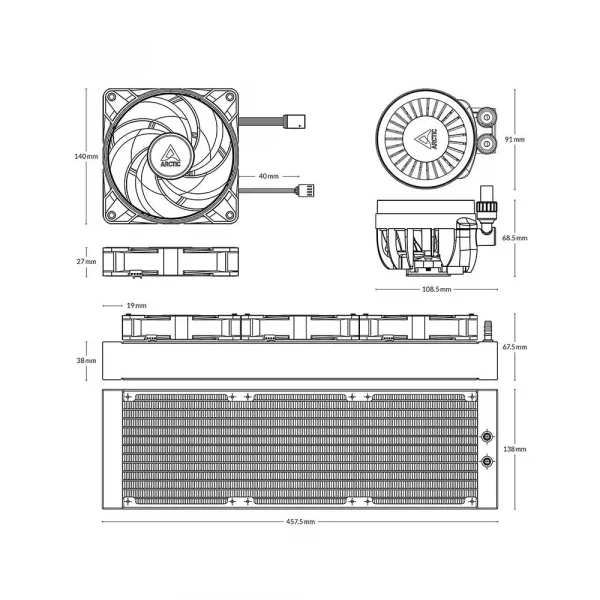 Arctic Liquid Freezer III 420 Argb Cpu Liquid Cooler White (ACFRE00153A) - Image 2