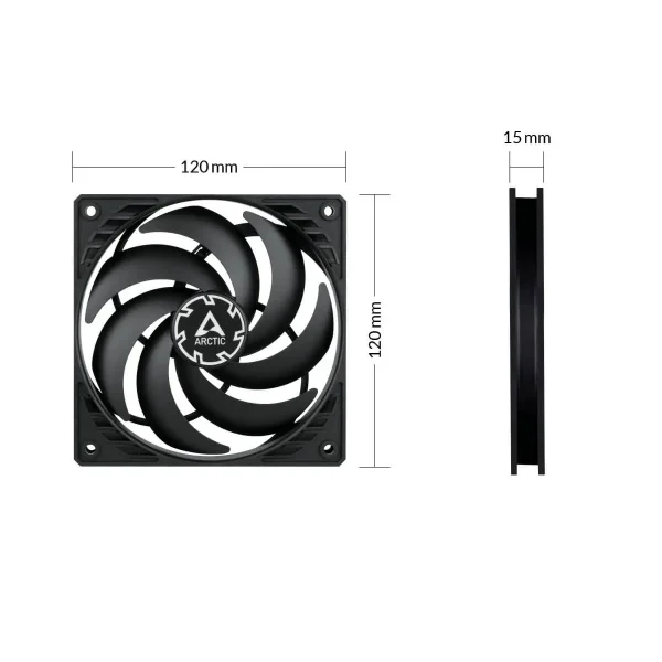 Arctic P12 Slim Pwm Pst 120Mm Pwm Cabinet Fan With Integrated Y-Cable (Acfan00187A) - Image 2