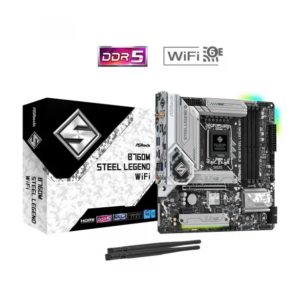 AsRock B760M Steel Legend Wifi Lga1700 Micro Atx Motherboard (B760M-Steel-Legend-WiFi)