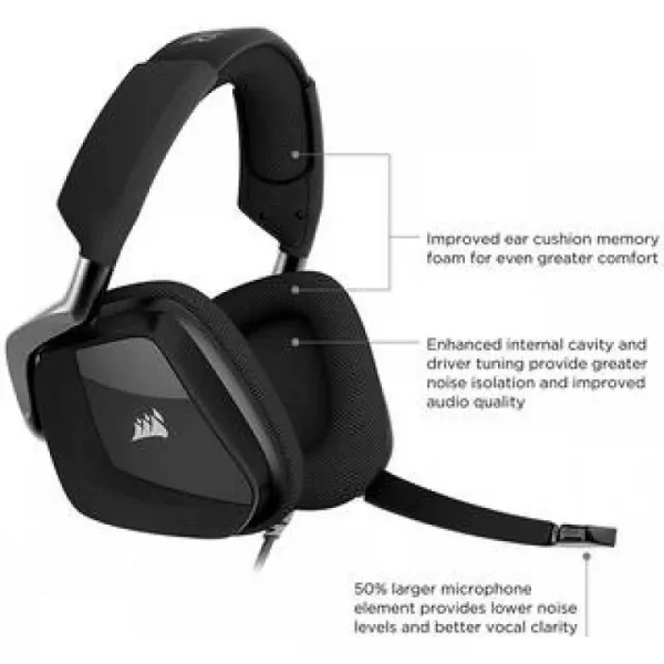 Corsair Void Pro Surround Premium Gaming Headset With Dolby® Headphone 7.1 Carbon (Ap) Headset - Image 3