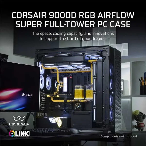 Corsair 9000D RGB Airflow Super Full Tower ATX Cabinet Black (CC-9011273-WW) - Image 2