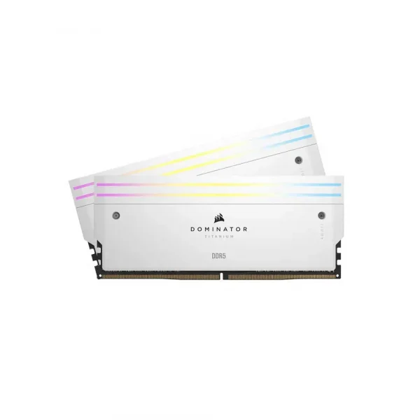 Corsair Dominator Titanium Rgb 64Gb (2x32Gb) Ddr5 Dram 6600Mhz CL32 Desktop Ram White (CMP64GX5M2X6600C32W)