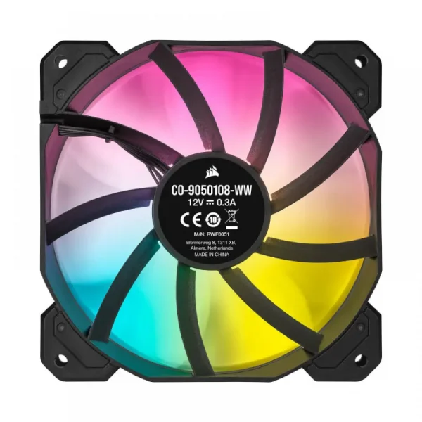 Corsair Icue SP120 Rgb Elite Performance 120mm Pwm Fan - Single Pack (Black) (CO-9050108-WW) - Image 2