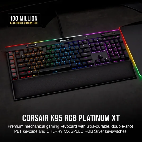 Corsair K95 Rgb Platinum Xt Mechanical Gaming Keyboard Cherry Mx Speed (Ch-9127414-Na) - Image 2