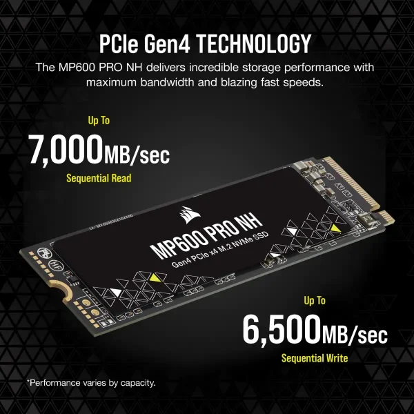 Corsair Mp600 Pro NH 1TB Pcie Gen4 Nvme M.2 Internal Ssd (CSSD-F1000GBMP600PNH) - Image 3