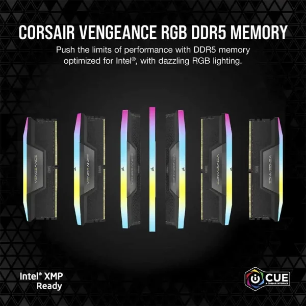 Corsair Vengeance Rgb 32Gb (16Gbx2) Ddr5 Dram 5200Mhz C40 Desktop Ram (Black) (CMH32GX5M2B5200C40) - Image 4