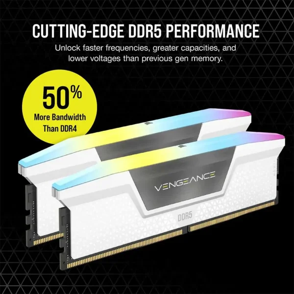 Corsair Vengeance Rgb 32Gb (16Gbx2) Ddr5 Dram 6000Mhz C36 Desktop Ram (White) (CMH32GX5M2D6000C36W) - Image 3