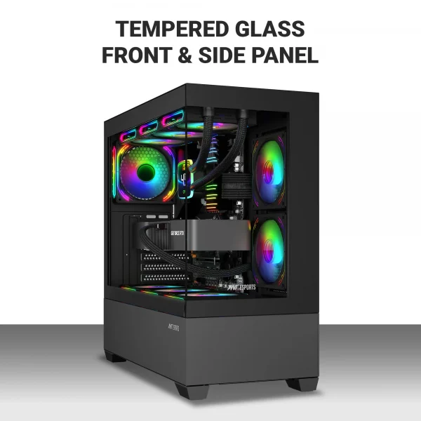 Ant Esports Crystal Z3 Argb Atx Mid Tower Cabinet (Black) (CRYSTAL-Z3-BLACK) - Image 2