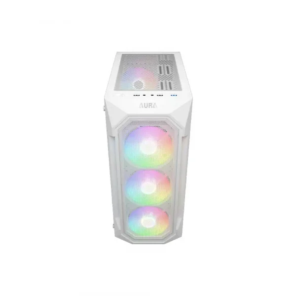 Gamdias Aura Gc1 Elite Wh Mesh Rgb Atx Mid Tower Cabinet White - Image 2