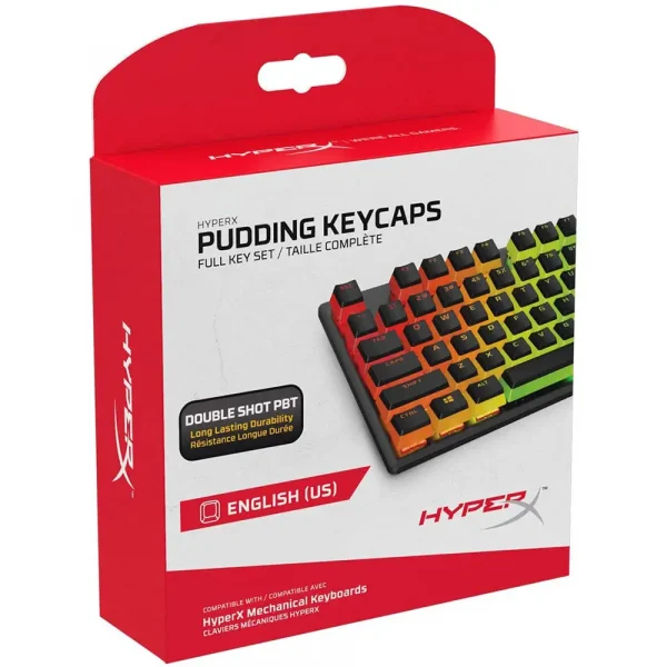 Hyperx Pudding Keycaps - Double Shot Pbt Keycap Set With Translucent Layer For Mechanical Keyboards English (Us) Layout – Black