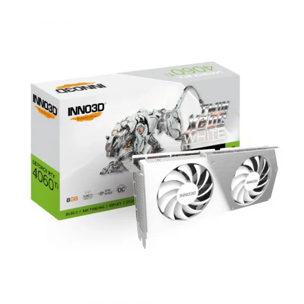 Inno3D Rtx 4060 Ti Twin X2 Oc White 8Gb Gddr6 Graphics Card (N406T2-08D6X-171153W)