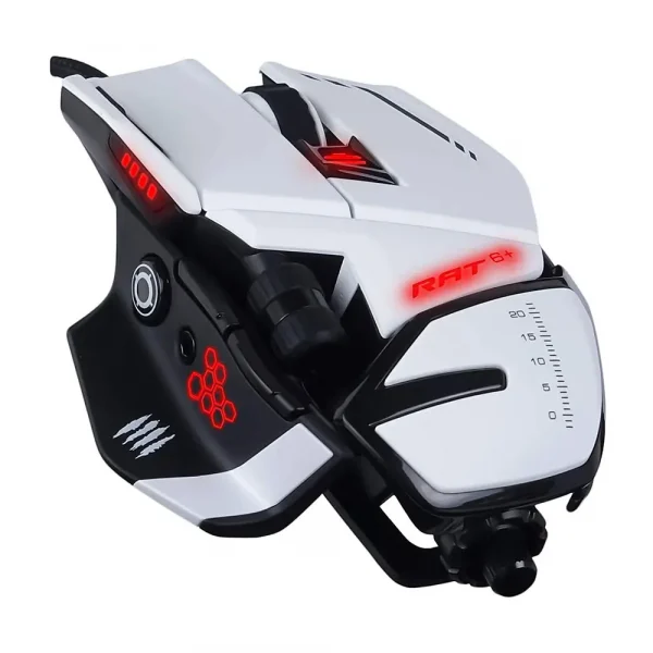 Mad Catz The Authentic R.A.T. 6+ Rgb Wired Gaming Mouse White (Mr04Dcinwh000-0) - Image 2