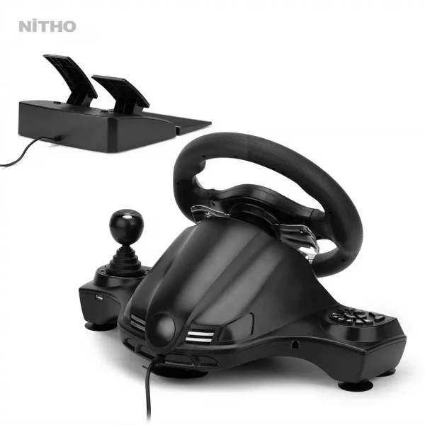 NITHO DRIVE PRO V16 RACING WHEEL & PEDAL SET (MLT-DP16-K) - Image 3