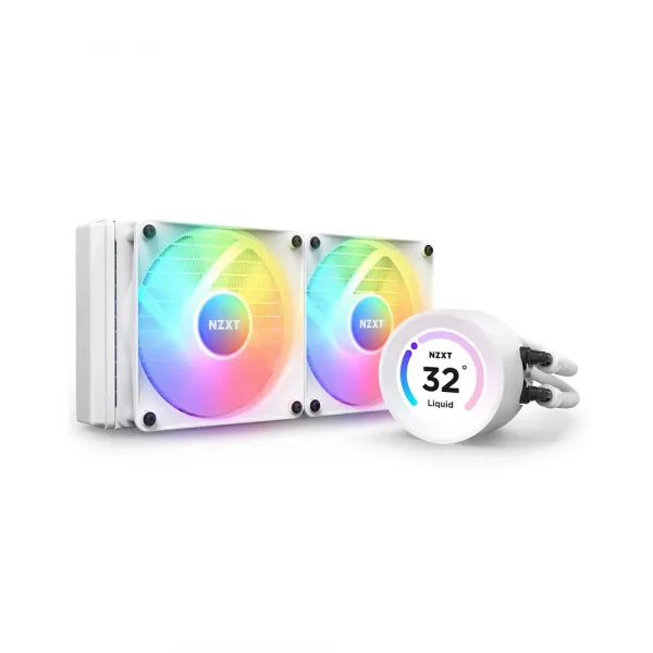 Nzxt Kraken Elite 240mm Rgb Aio Liquid Cooler With Lcd Display (Matte White) (RL-KR24E-W1)